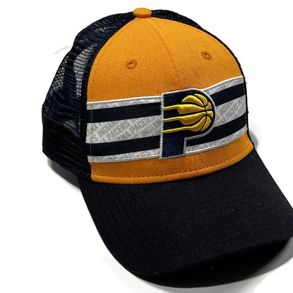 Indiana Pacers Snapback Mesh Back Hat Blue Yellow Fan Favorite NBA Basketball - Picture 4 of 9